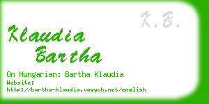 klaudia bartha business card